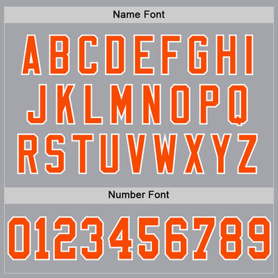 Custom Gray Orange-White Mesh Authentic Throwback Football Jersey