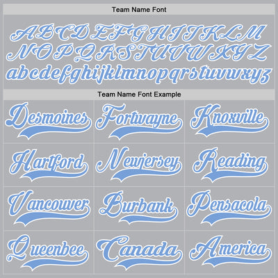 Custom Gray Light Blue-White Hockey Jersey