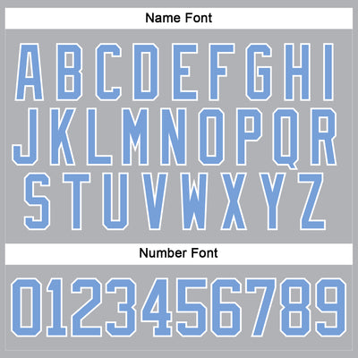 Custom Gray Light Blue-White Hockey Jersey
