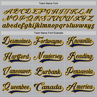 Custom Gray Navy-Gold Hockey Jersey
