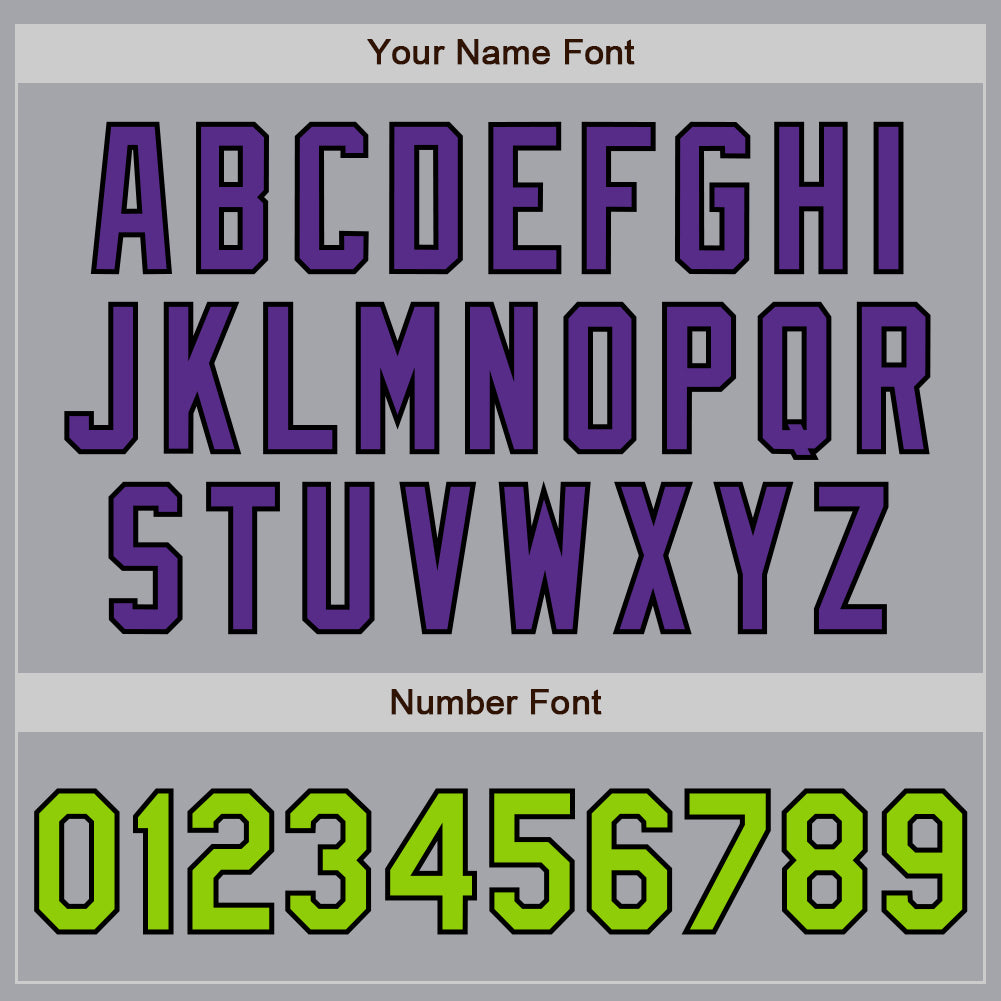 Custom Gray Neon Green Black-Purple Authentic Baseball Jersey