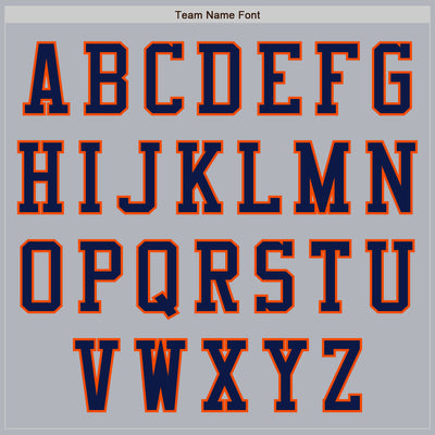Custom Gray Navy-Orange Authentic Baseball Jersey
