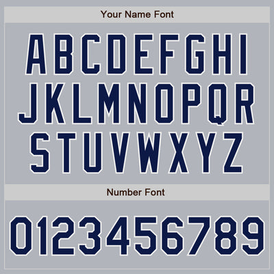 Custom Gray Navy-White Authentic Baseball Jersey