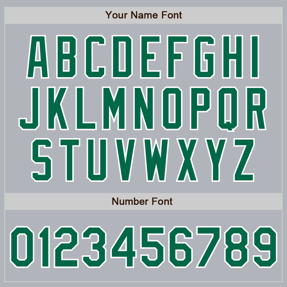 Custom Gray Kelly Green-White Authentic Baseball Jersey