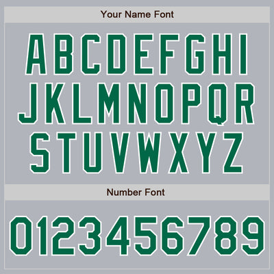 Custom Gray Kelly Green-White Authentic Baseball Jersey