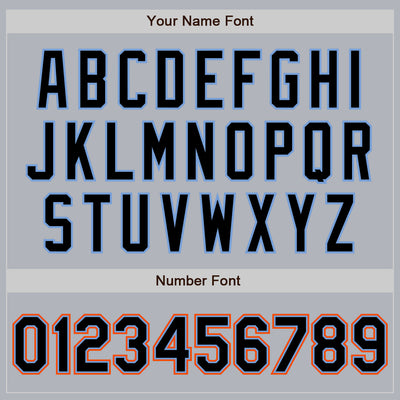 Custom Gray Black Powder Blue-Orange Authentic Baseball Jersey