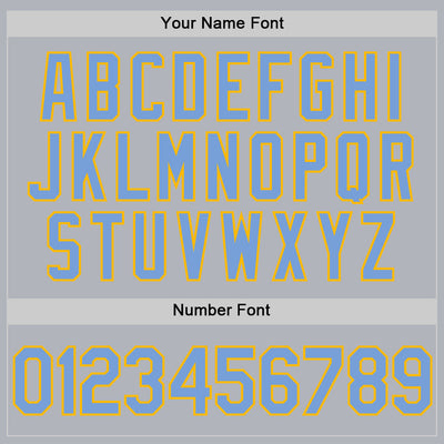 Custom Gray Light Blue-Gold Authentic Throwback Basketball Jersey