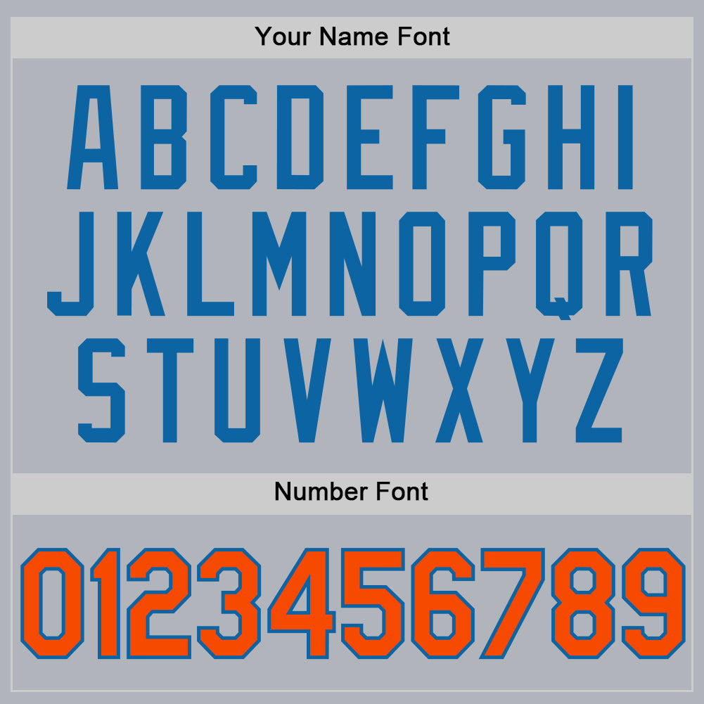 Custom Gray Orange-Light Blue Authentic Throwback Basketball Jersey