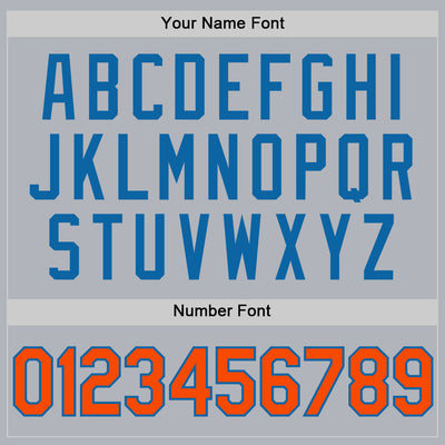 Custom Gray Orange-Light Blue Authentic Throwback Basketball Jersey