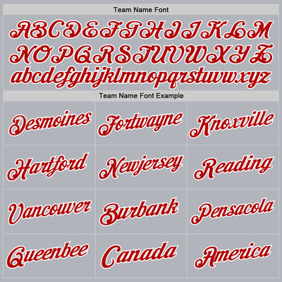 Custom Gray Red-White Authentic Throwback Basketball Jersey