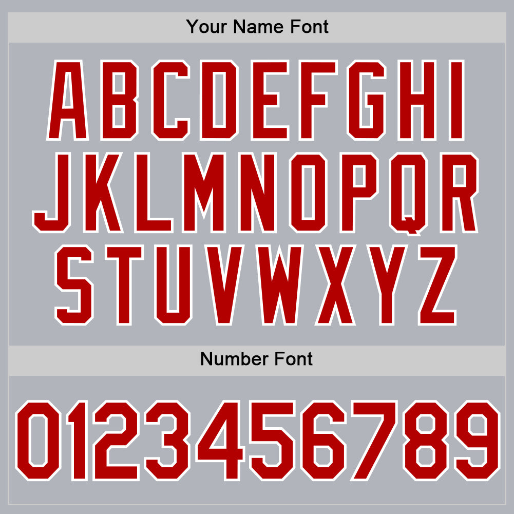 Custom Gray Red-White Authentic Throwback Basketball Jersey