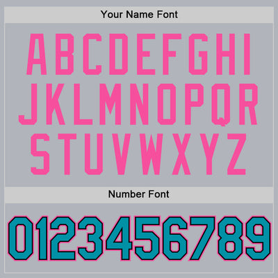 Custom Gray Teal Black-Pink Authentic Throwback Basketball Jersey