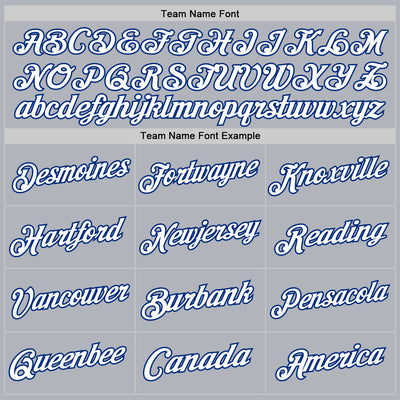 Custom Gray White-Royal Authentic Throwback Basketball Jersey