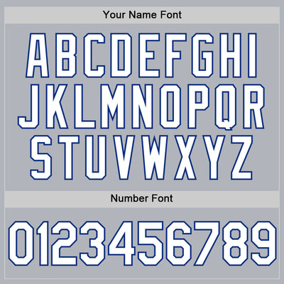 Custom Gray White-Royal Authentic Throwback Basketball Jersey