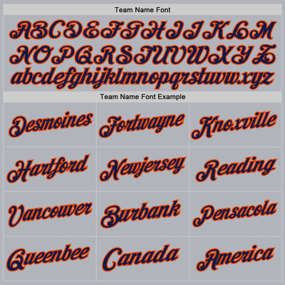 Custom Gray Navy-Orange Authentic Throwback Basketball Jersey