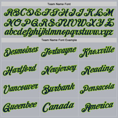 Custom Gray Navy-Neon Green Authentic Throwback Basketball Jersey