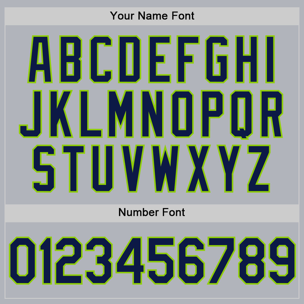 Custom Gray Navy-Neon Green Authentic Throwback Basketball Jersey