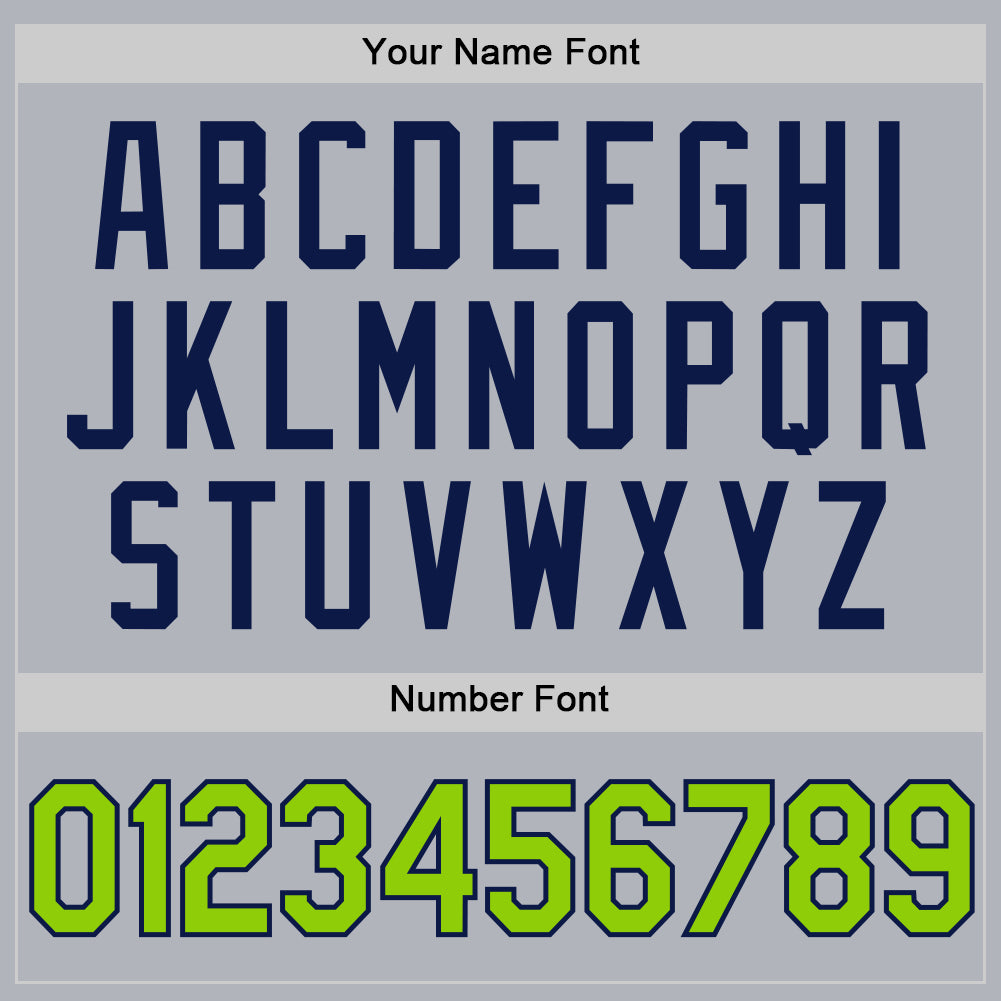 Custom Gray Neon Green-Navy Authentic Throwback Basketball Jersey