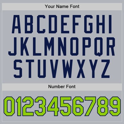 Custom Gray Neon Green-Navy Authentic Throwback Basketball Jersey