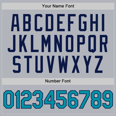 Custom Gray Teal-Navy Authentic Throwback Basketball Jersey