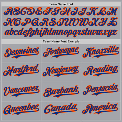 Custom Gray White Orange-Royal Authentic Baseball Jersey