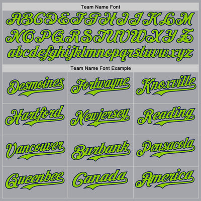 Custom Gray Neon Green-Navy Authentic Baseball Jersey