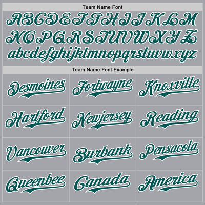 Custom Gray Midnight Green White-Red Authentic Baseball Jersey