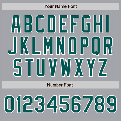 Custom Gray Midnight Green White-Red Authentic Baseball Jersey