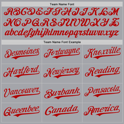 Custom Gray Red Authentic Baseball Jersey