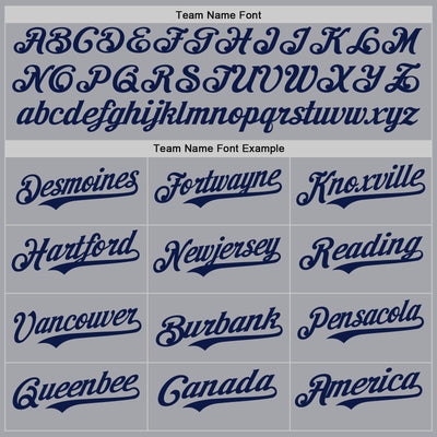 Custom Gray Navy Authentic Baseball Jersey