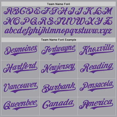 Custom Gray Purple Authentic Baseball Jersey
