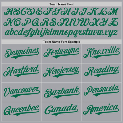 Custom Gray Kelly Green Authentic Baseball Jersey