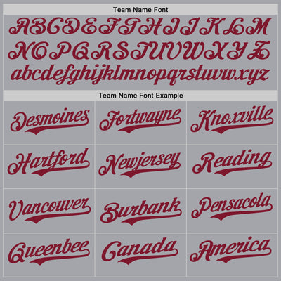 Custom Gray Crimson Authentic Baseball Jersey