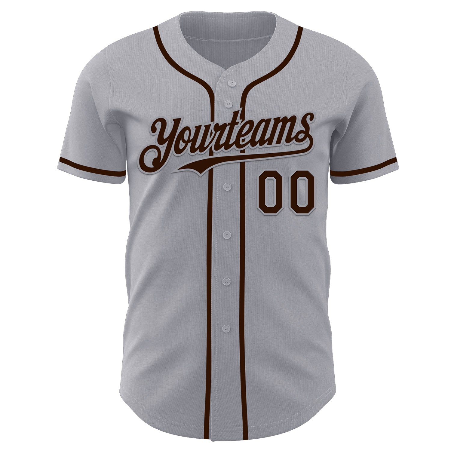Custom Gray Brown Authentic Baseball Jersey