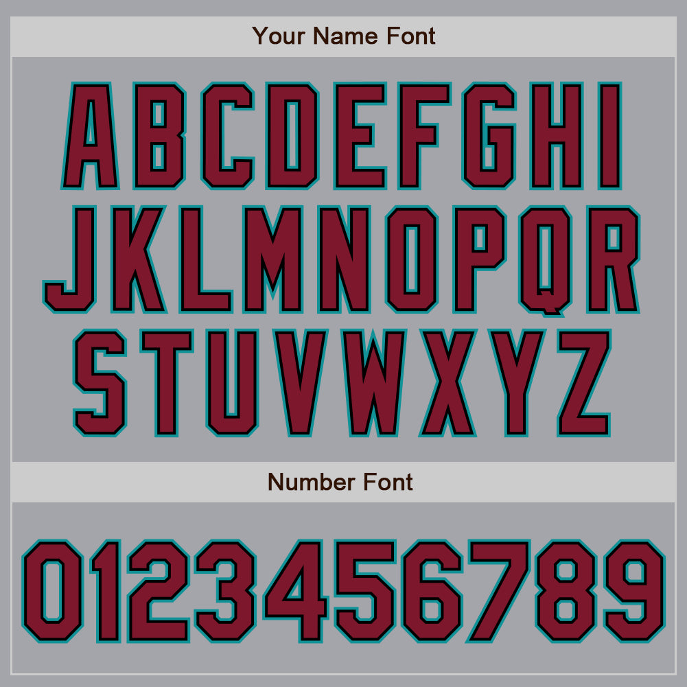 Custom Gray Black Pinstripe Crimson-Teal Authentic Baseball Jersey