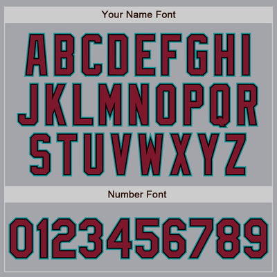 Custom Gray Black Pinstripe Crimson-Teal Authentic Baseball Jersey