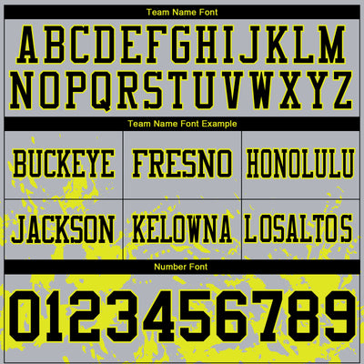 Custom Gray Black-Neon Yellow 3D Pattern Splash Authentic Football Jersey