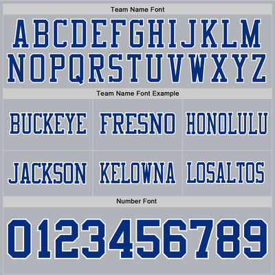 Custom Gray Royal-White Authentic Football Jersey
