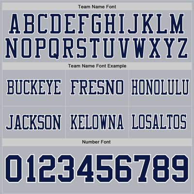 Custom Gray Navy-White Authentic Football Jersey