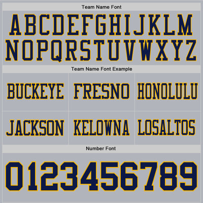 Custom Gray Navy-Gold Authentic Football Jersey