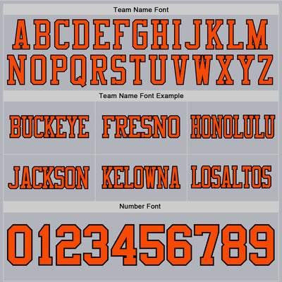 Custom Gray Orange-Black Authentic Football Jersey