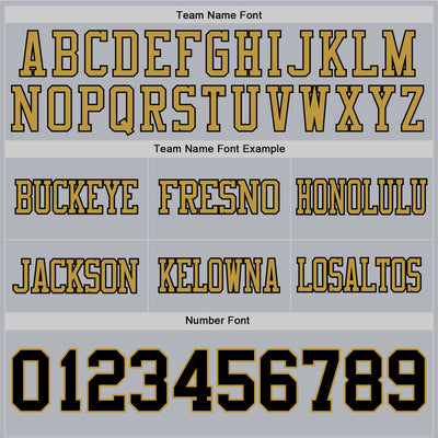 Custom Gray Black-Old Gold Authentic Football Jersey