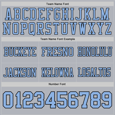 Custom Gray Light Blue-Black Authentic Football Jersey