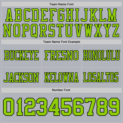 Custom Gray Neon Green-Black Authentic Football Jersey