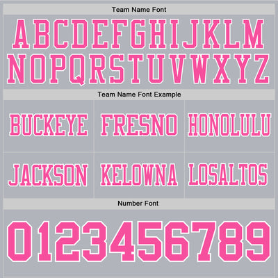 Custom Gray Pink-White Authentic Football Jersey