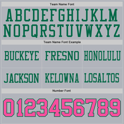 Custom Gray Pink-Kelly Green Authentic Football Jersey