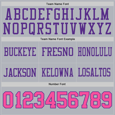 Custom Gray Pink-Purple Authentic Football Jersey