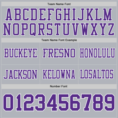 Custom Gray Purple-White Authentic Football Jersey
