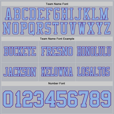 Custom Gray Light Blue-Purple Authentic Football Jersey