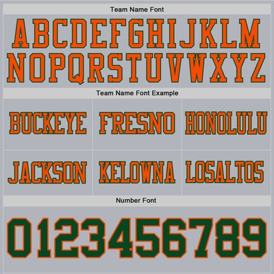 Custom Gray Green-Orange Authentic Football Jersey